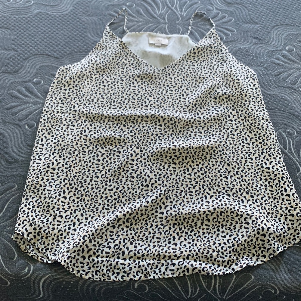 Leopard polyester top